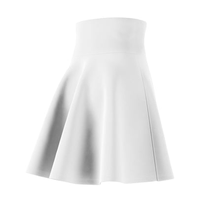 Flared High-Waist White Skater Skirt