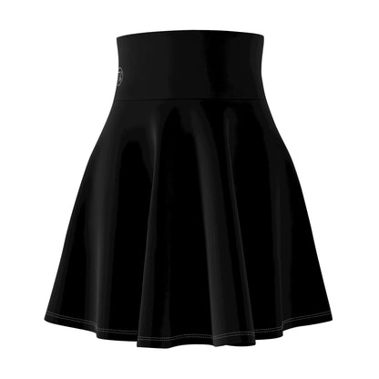 Flared High-Waist Black Skater Skirt