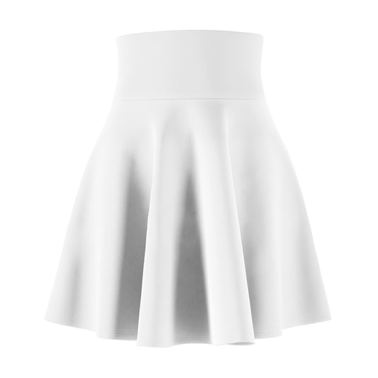 Flared High-Waist White Skater Skirt