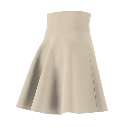 Flared High-Waist Beige Skater Skirt