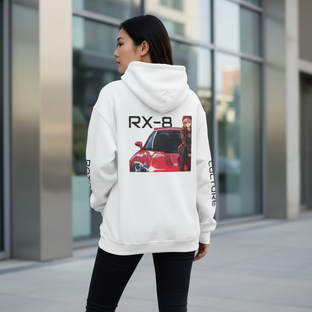 White Izumi Hoodie with RX-8 Design
