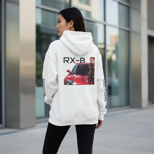 White Izumi Hoodie with RX-8 Design