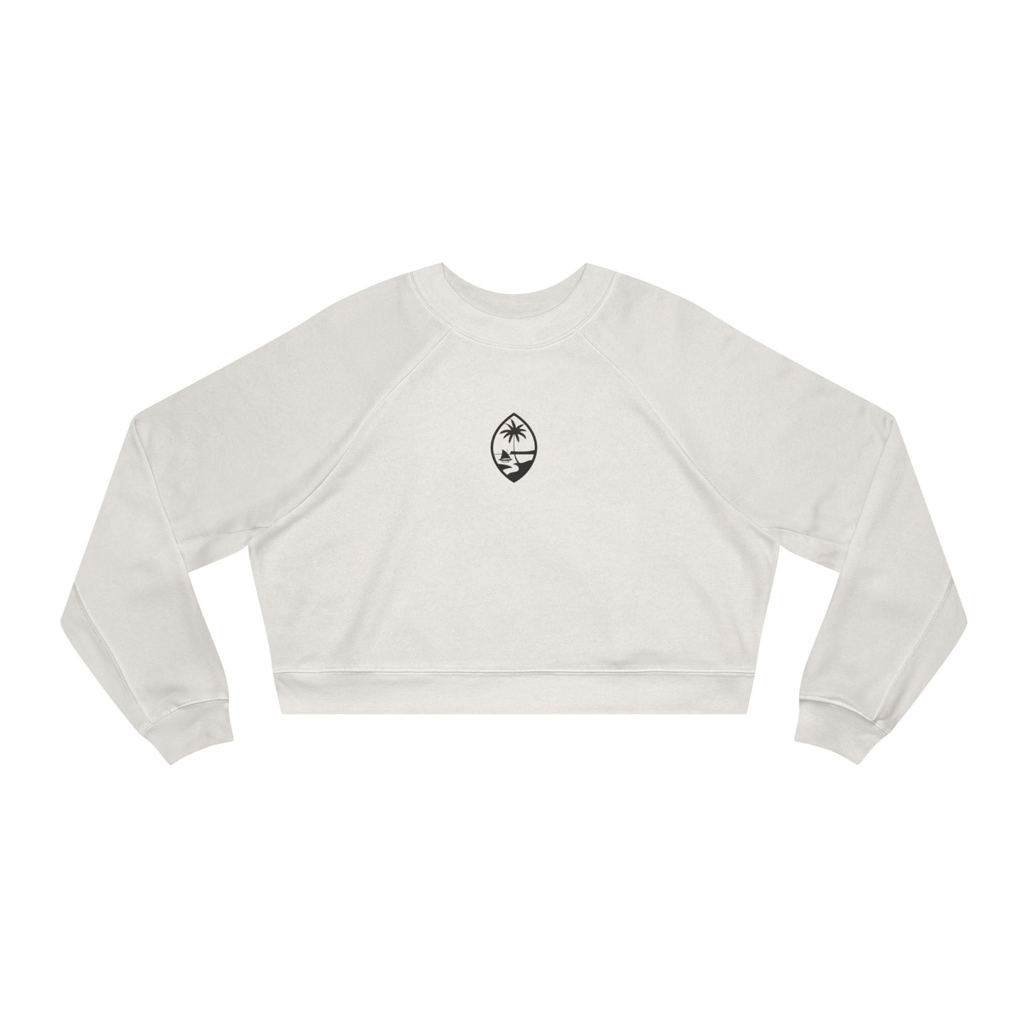 White Guam Seal Cropped Fleece Top