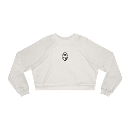 White Guam Seal Cropped Fleece Top