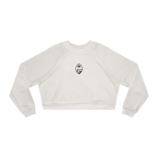 White Guam Seal Cropped Fleece Top