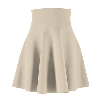 Flared High-Waist Beige Skater Skirt