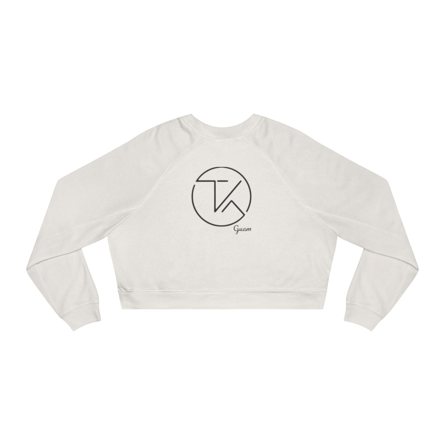 White Guam Seal Cropped Fleece Top