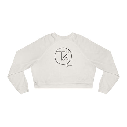 White Guam Seal Cropped Fleece Top
