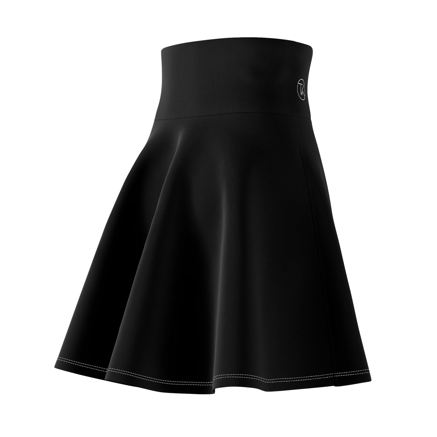 Flared High-Waist Black Skater Skirt